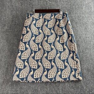 Ann Taylor Blue and Cream A-Line Skirt